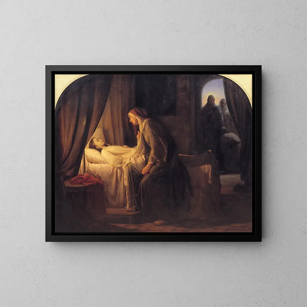La fille de Jaïrus - Carl Bloch — kehystetty taideteos seinällä