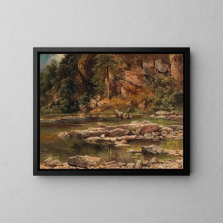 Carl Franz Emanuel Haunold - A Wooded River Landscape.webp