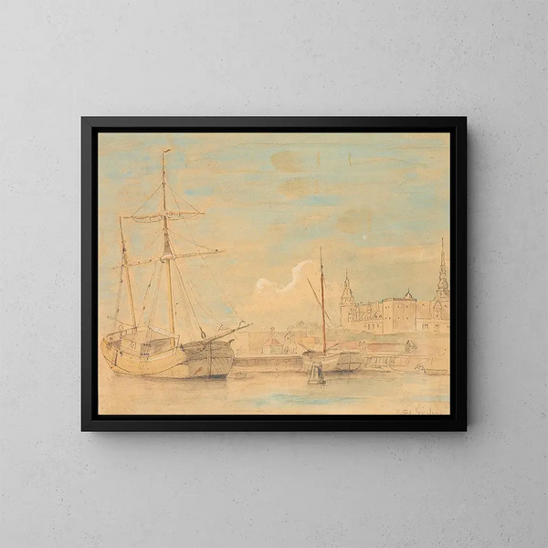Bord de mer près de Kronborg - Carl Frederik Sørensen — kehystetty taideteos seinällä