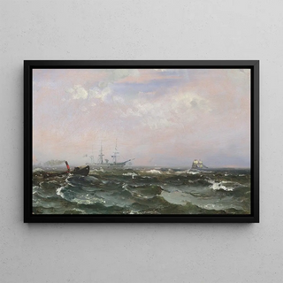 Carl Frederik Srensen - Marine med skibe i frisk vejr.webp