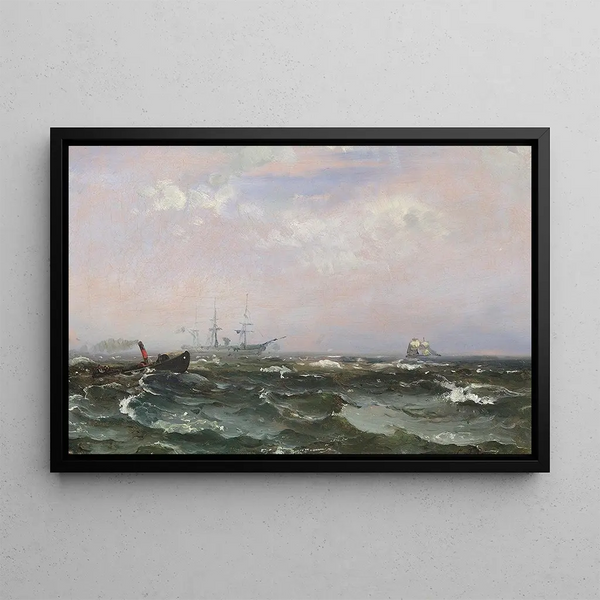 Carl Frederik Srensen - Marine med skibe i frisk vejr.webp