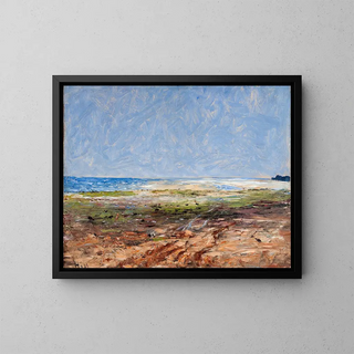Rantamaisemaa Luc-sur-Merissä - Carl Fredrik Hill — kehystetty taideteos seinällä