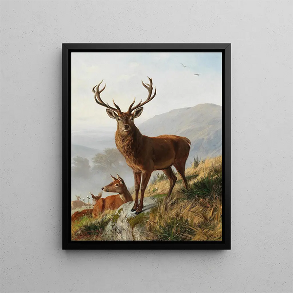 Le cerf capital - Carl Friedrich Deiker — kehystetty taideteos seinällä