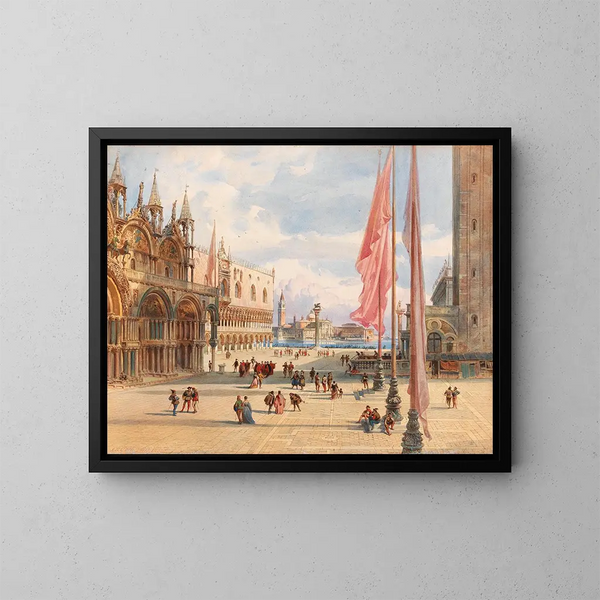 Place Saint-Marc à Venise - Carl Friedrich Heinrich Werner — kehystetty taideteos seinällä