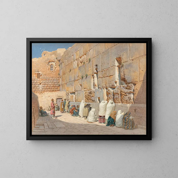 Le Mur des Lamentations à Jérusalem - Carl Friedrich Heinrich Werner — kehystetty taideteos seinällä