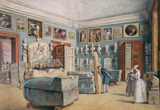 Carl Goebel the younger - Das Zimmer mit dem Mithras und den gyptischen Sarkophagen.webp