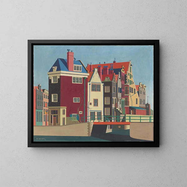 Rokin-maalaus Amsterdamissa - Carl Grossberg — kehystetty taideteos seinällä