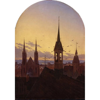 Carl Gustav Carus - Morning peal Old German city in the morning light.webp