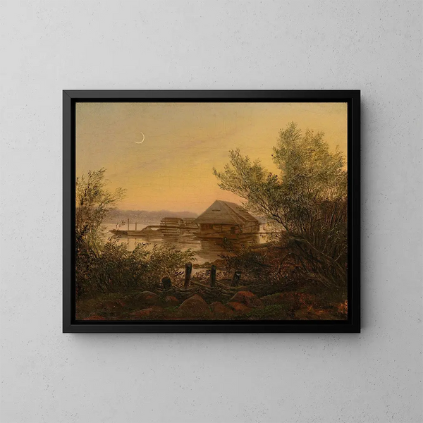 Vesiputous Dresdenin lähellä Elbellä - Carl Gustav Carus — kehystetty taideteos seinällä