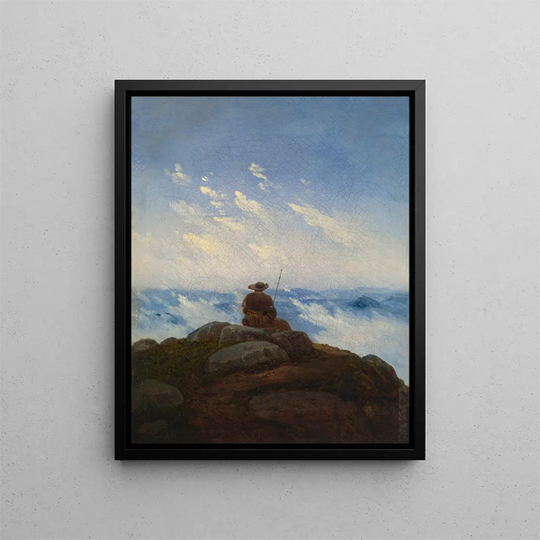 Le vagabond au sommet de la montagne - Carl Gustav Carus — kehystetty taideteos seinällä