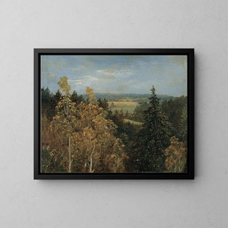 Maisemaa metsän keskellä - Carl Gustav Carus — kehystetty taideteos seinällä