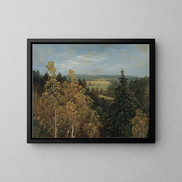 Maisemaa metsän keskellä - Carl Gustav Carus — kehystetty taideteos seinällä
