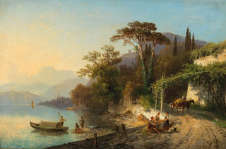 Carl Hasch - A View of Lake Garda.webp