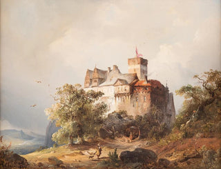 Carl Hilgers - Castle in stormy landscape.webp