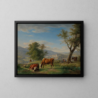 Carl Kuntz - Weidende Tiere in Landschaft bei BadenBaden.webp