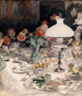 Autour de la lampe du soir - Carl Larsson — näkymä teoksesta
