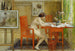 Malli kirjoittaa postikorttia - Carl Larsson — näkymä teoksesta