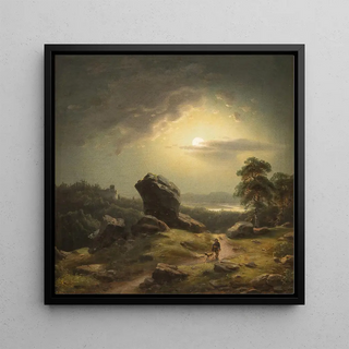 Carl Ludwig Scheins - Landscape in moonlight.webp