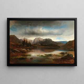 Carl Millner - An Evening Landscape with a Mountain Lake.webp