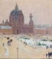 Karlskirche im Winter Église Saint-Charles en hiver - Carl Moll — näkymä teoksesta