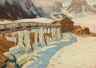 Carl OLynch of Town - Winterlandschaft mit Mhle.webp