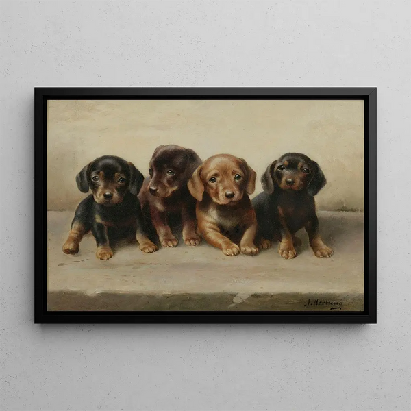 Carl Reichert - Four Dachshund puppies.webp