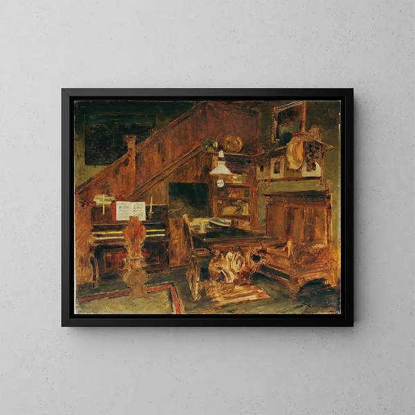 Atelier des artistes à Venise - Carl Schuch — kehystetty taideteos seinällä
