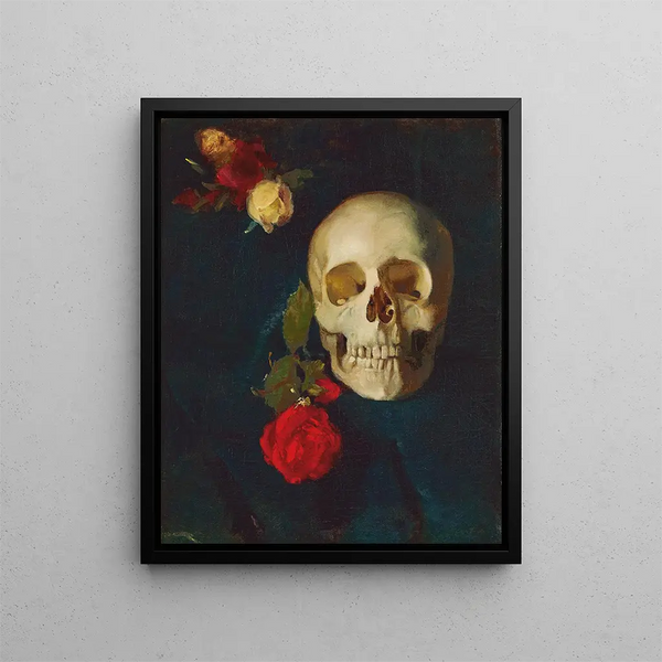 Carl Schuch - Skull with roses.webp