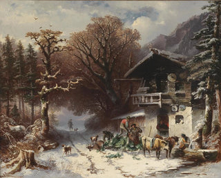 Après une chasse réussie - Carl Schweninger — näkymä teoksesta