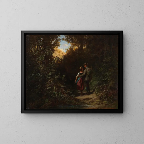 En chasse - Carl Spitzweg — kehystetty taideteos seinällä
