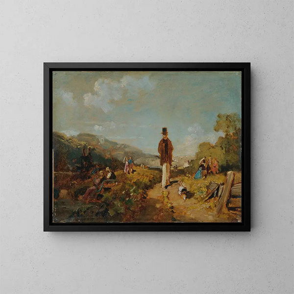 Vanha mies ja nuori tyttö - Carl Spitzweg — kehystetty taideteos seinällä