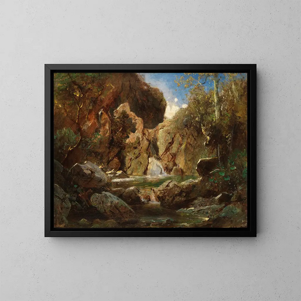 Bassins rocheux avec eaux vives - Carl Spitzweg — kehystetty taideteos seinällä