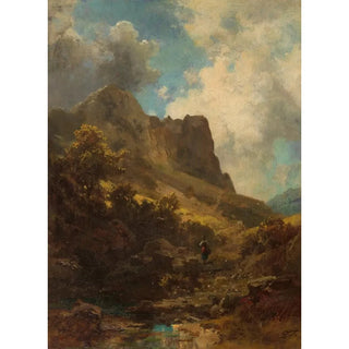 Carl Spitzweg - Talschlucht mit Sennerin.webp