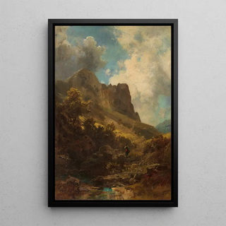 Carl Spitzweg - Talschlucht mit Sennerin.webp