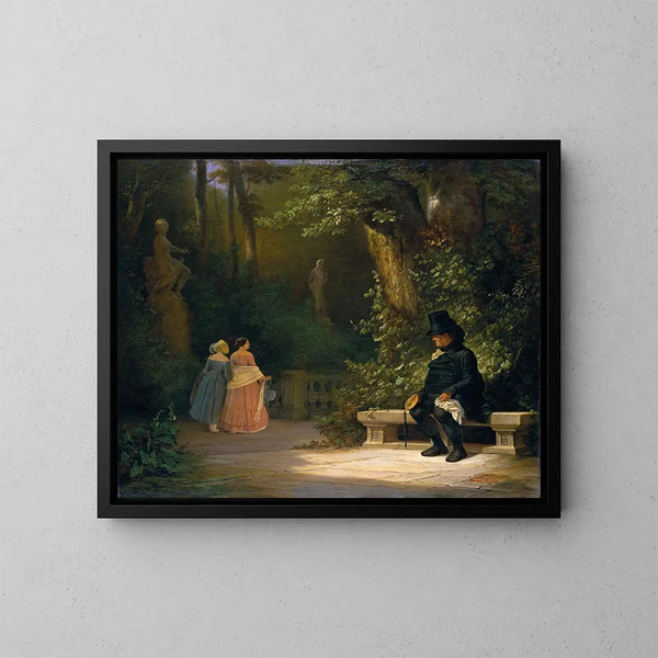 Le Veuf - Carl Spitzweg — kehystetty taideteos seinällä