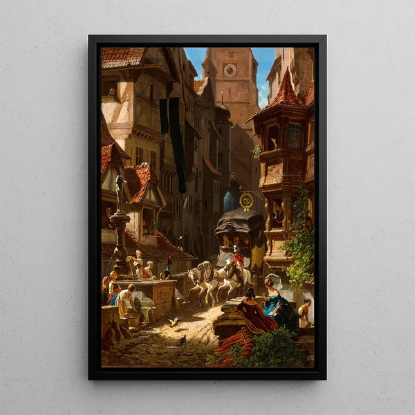Carl Spitzweg - The arrival of the stagecoach.webp