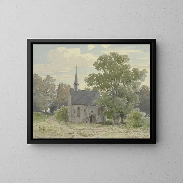 Chapelle près d'Ockstadt - Carl Theodor Reiffenstein — kehystetty taideteos seinällä