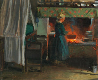 Carl Theodor von Blaas - In a Dutch Farmhouse Kitchen.webp