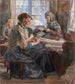 Pêcheuses valmistaa kalaverkkoja Bohuslän - Carl Wilhelmson — näkymä teoksesta