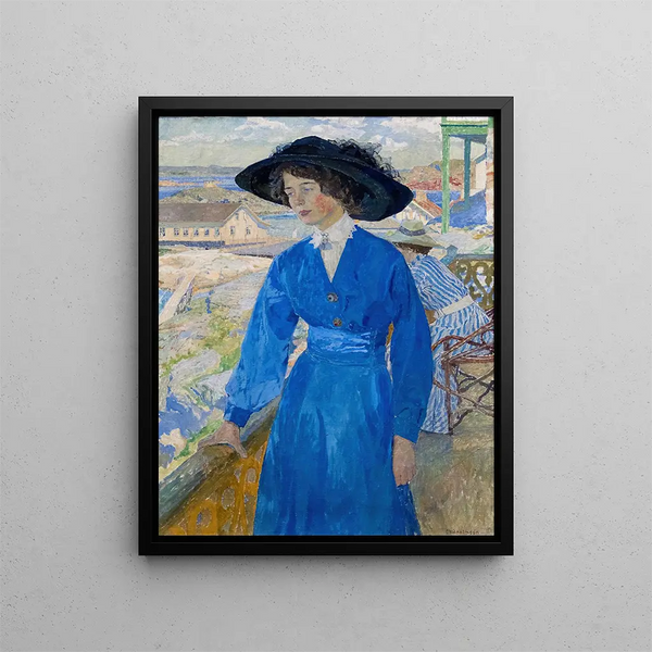 Fille en bleu - Carl Wilhelmson — kehystetty taideteos seinällä