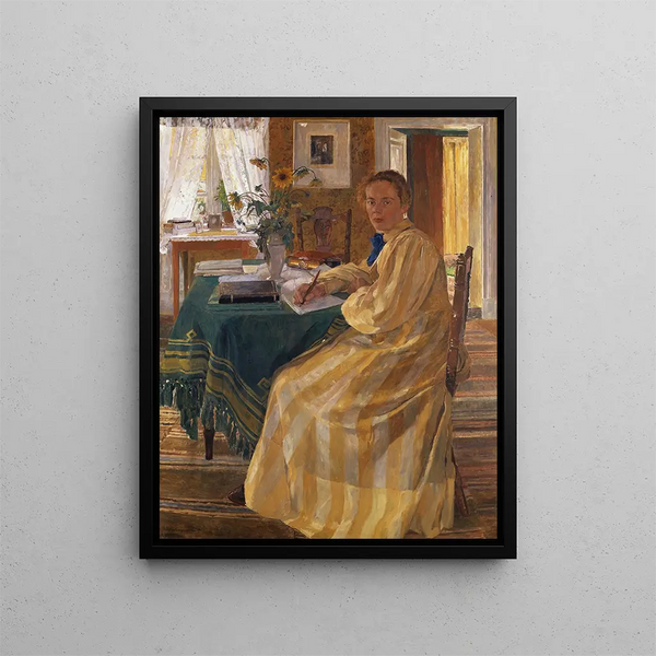 La sœur des artistes - Carl Wilhelmson — kehystetty taideteos seinällä