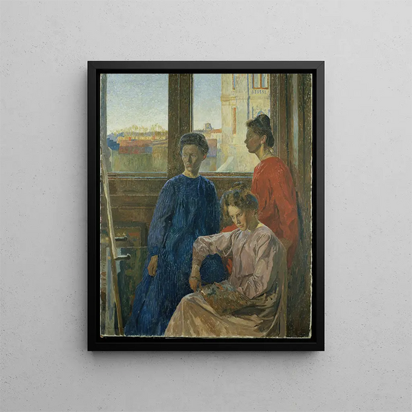 Naiset maalareita - Carl Wilhelmson — kehystetty taideteos seinällä