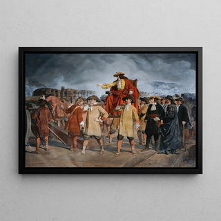 Carl Wurzinger - Ernst Rdiger Graf Starhemberg besichtigt die Verteidigungsarbeiten auf der Lwelbastei 1683.webp
