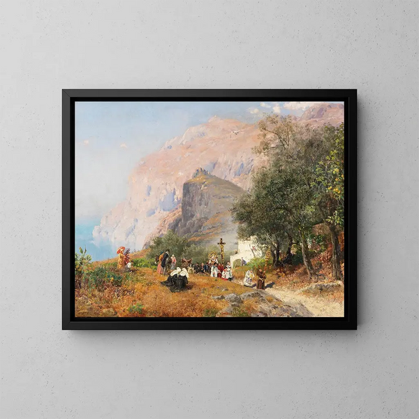 Procession à Capri - Carl Wuttke — kehystetty taideteos seinällä