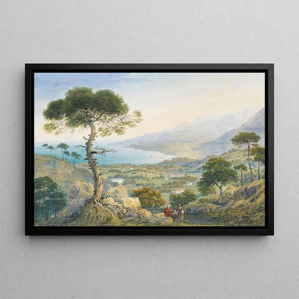 Carlo Bossoli - Krimlandschaft mit Meeresbucht.webp