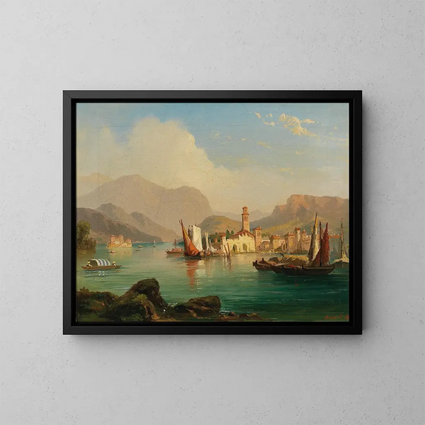 Motif du lac Majeur - Carlo Brioschi — kehystetty taideteos seinällä
