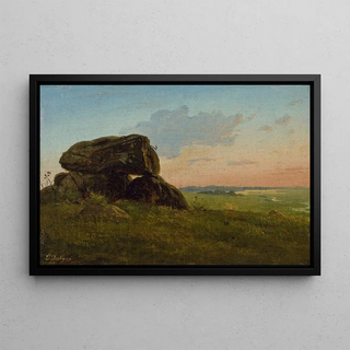 Carlo Dalgas - Evening landscape with a dolmen Study.webp