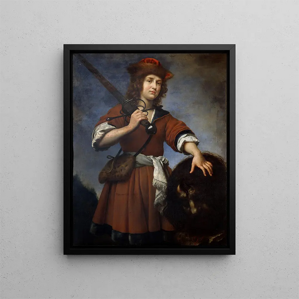 Davidin pää Goliathista - Carlo Dolci — kehystetty taideteos seinällä