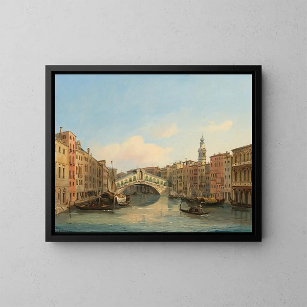 Le pont du Rialto - Carlo Grubacs — kehystetty taideteos seinällä