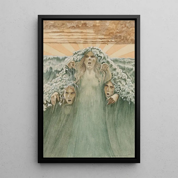 Maalauksen jäljennös La Vague - Carlos Schwabe